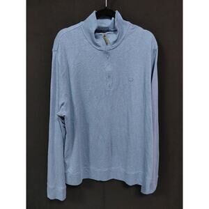 BILTMORE Cotton Pullover Sweater Blue Solid Knit Men Size XL